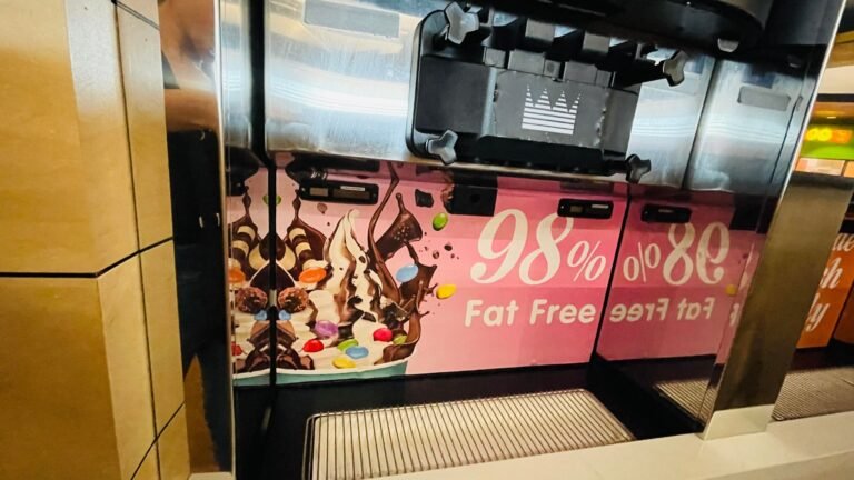 Printed promotional window graphics for a bubble tea shop