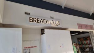 Bread Haus 3D lettering sign on a shopfront