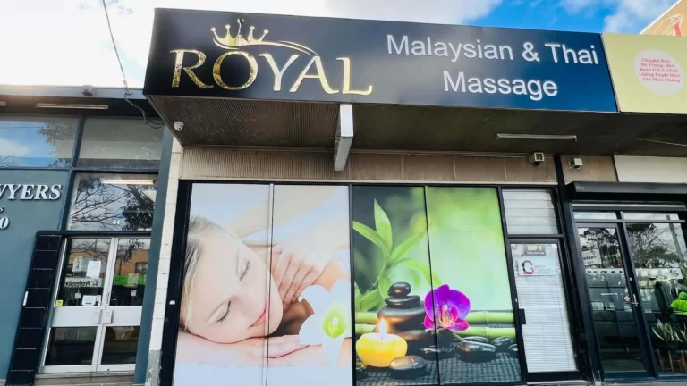 Royal Malaysian & Thai Massage fascia sign and printed window graphics