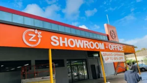 Orange Z showroom and office fascia sign on a commercial building